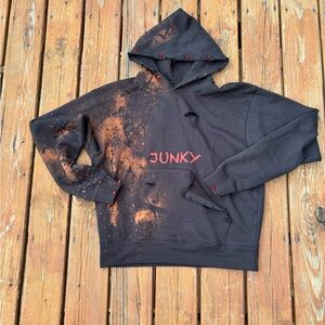 Black and Orange Distressed Hoodie